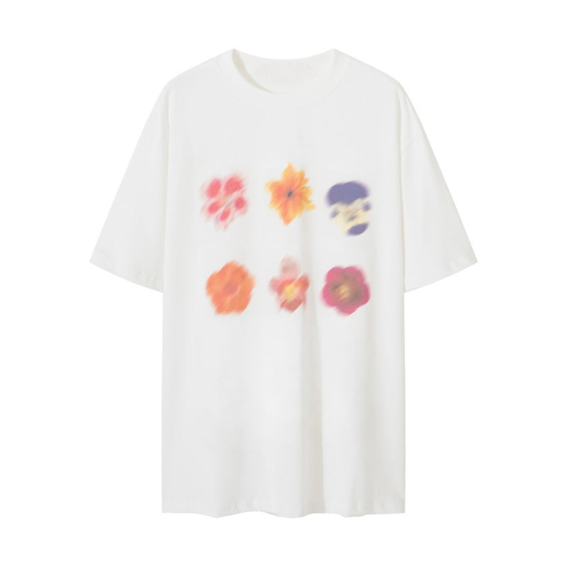 Vintage-Inspired Blurred Flower T-Shirt
