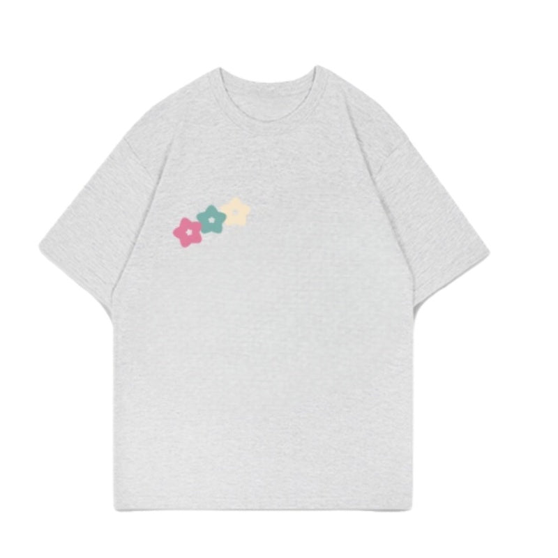 Pure Cotton Gray Floral T-Shirt